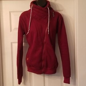 Womens wine red zip up